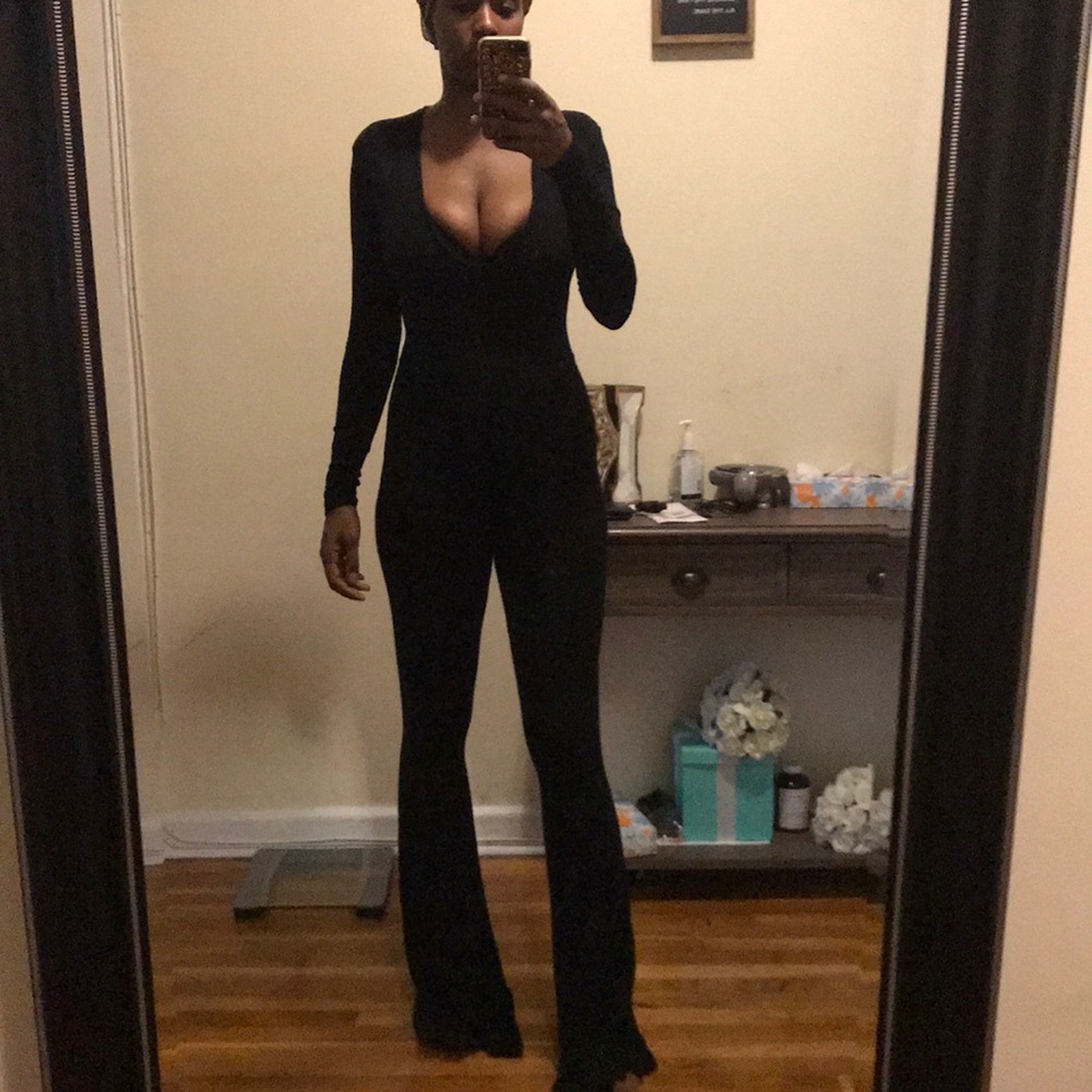 Black bellbottom one piece